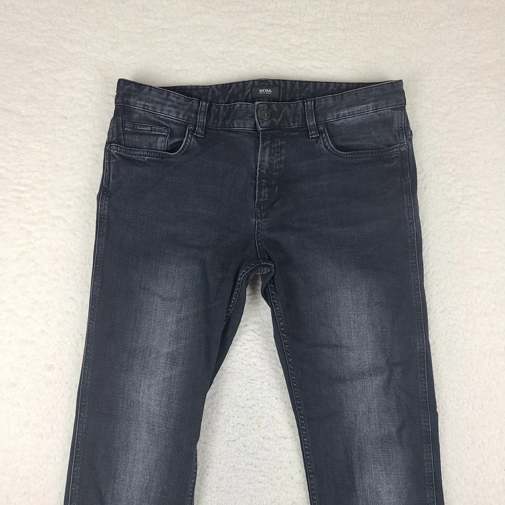 Hugo Boss Jeans Mens 34x33 Blue Delaware Slim Fit Dark Wash Denim